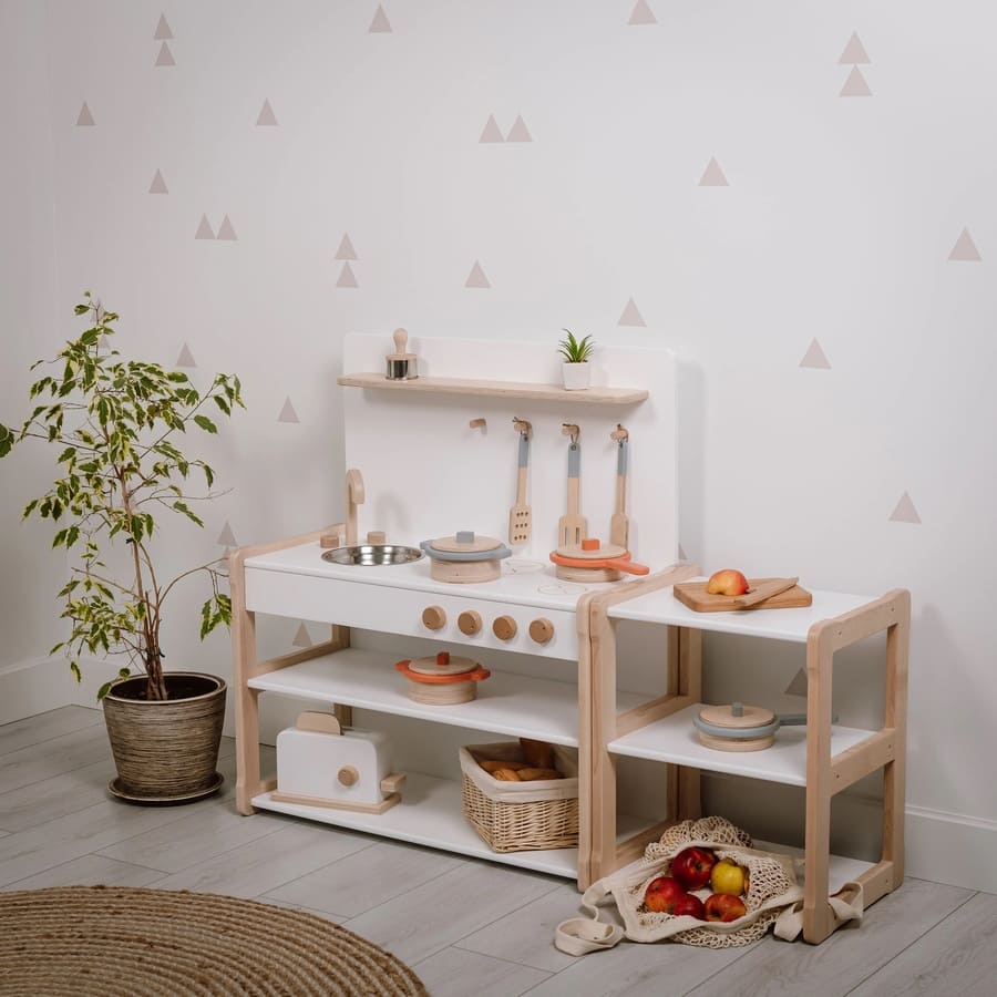 Wooden toy kitchen