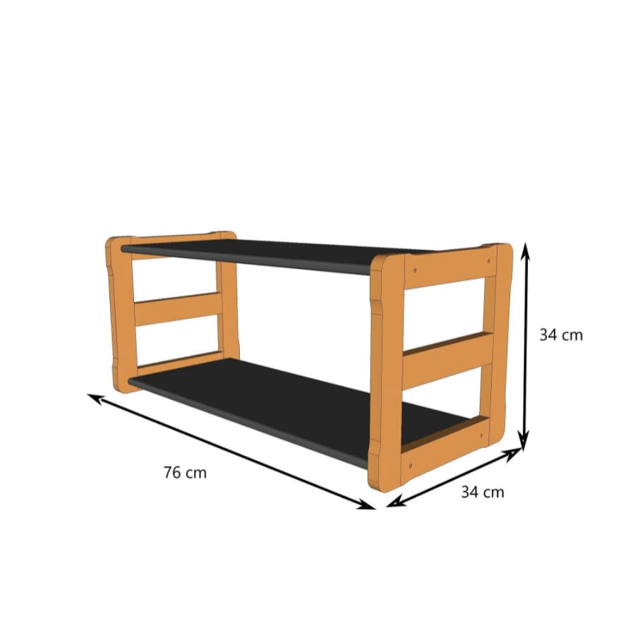 Open wooden shelf unit