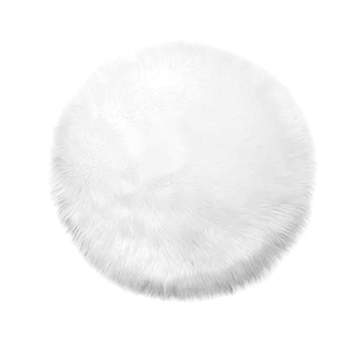 Sheepskin imitation lambskin, fur round, fur rug round, faux fur rug | fur seat cushion chair cushion round, fur for chairs, faux fur chair pad