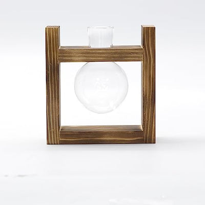 Propagation Station 1 Piece Bulb Avocado Vase Glass Acorn Vase For Flowers Terrarium Jar Planter With Wooden Shelf Stand Holder