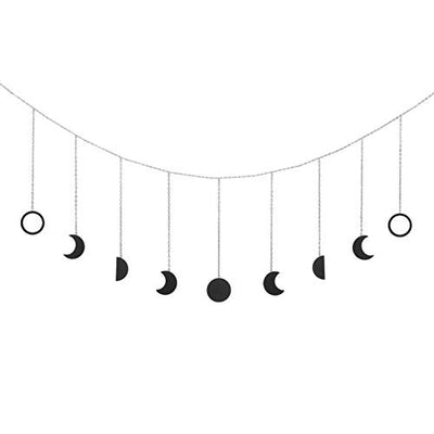 Moon phase garland with chains boho hanging ornaments moon hanging art room decoration