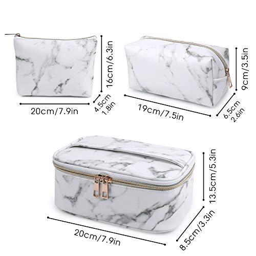 3 Piece Make Up Bag Toiletry Bag Portable Travel PU Leather Make Up Bag Cosmetic Bag With Water Resistant and Durable