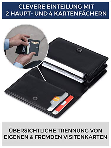 Business card case leather with RFID protection