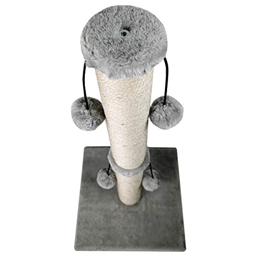 Cat Scratching Post for Large Cats with Play Ball Natural Sisal