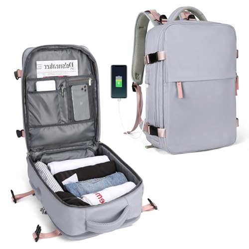 Hiking Backpack Waterproof Outdoor Sports Backpack Casual Daypack School Bag Fit 14 Inch Laptop with Charging Port Shoe Compartment