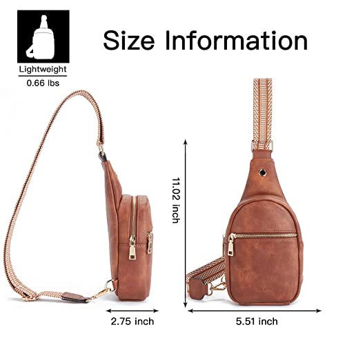 Chest Sling Bag, PU Leather Crossbody Bag Small Shoulder Bag for Outdoor Sports/Travel/Shopping