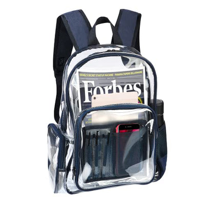 Clear Backpack Plastic School Backpack School Bag, Transparent Waterproof Clear Durable PVC Book Bag Clear Backpack for School Theater and Work