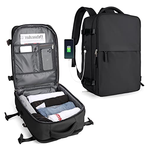 Sac de cabine pour EasyJet 45x36x20, sac à dos de voyage Ryanair avec port USB, sac à dos d'avion, bagage à main, sac à dos pour ordinateur portable, sac à dos décontracté 