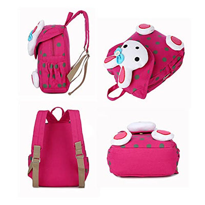 Mignon lapin bébé sac à dos enfants sac à dos pour bébé tout-petits 1-3 ans à la maternelle rose rouge 