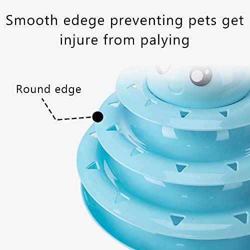 17 Piece Cat Toy Interactive Cat Toy For Indoor Cats 3 Layer Towers Roller Tracks Cat Teaser Toy With Feather