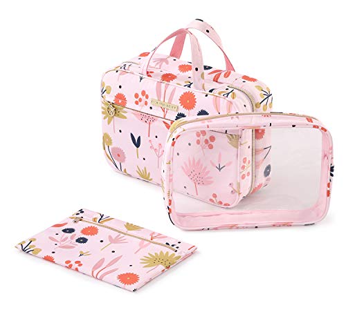 Hanging Toilet Bag Large Toilet Bag with Hook Wash Bag (Flower)