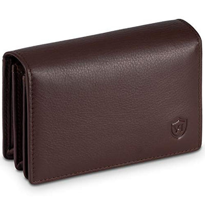 Business card case leather with RFID protection - space for 50 business cards - 6 compartments - business card cases