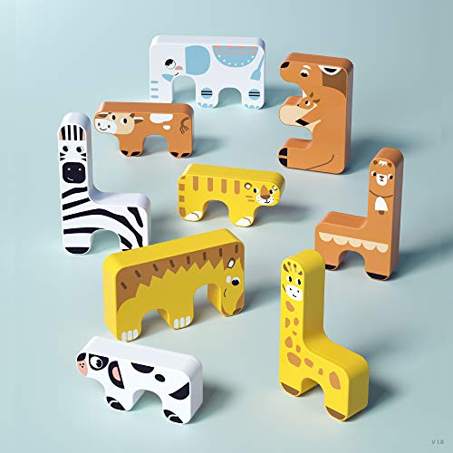 Toy Kids Animal Balance Blocks Games Toddler Educational Stacking High Building Block