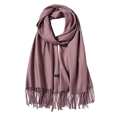 Scarf Warm Autumn Plain Cotton with Tassels/Fringes, 40+ Colors Plain & Plaid Pashmina xl Scarves, Marmalade