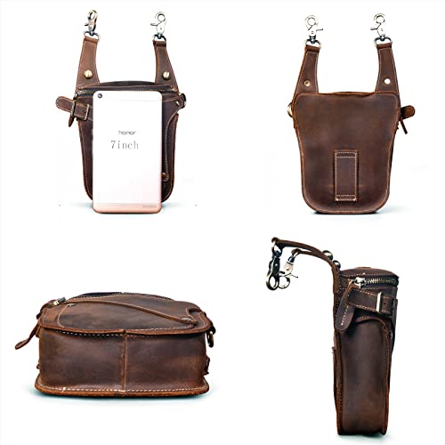 Leather Motorcycle Hip Bag Messenger