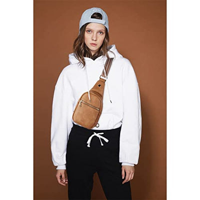 Chest Sling Bag, PU Leather Crossbody Bag Small Shoulder Bag for Outdoor Sports/Travel/Shopping