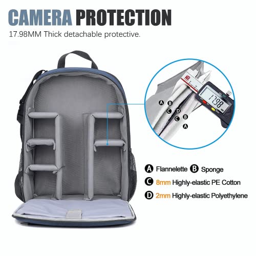 Kamerarucksack Wasserdichter Fotorucksack Professionelle Kameratasche für spiegellose DSLR/SLR,