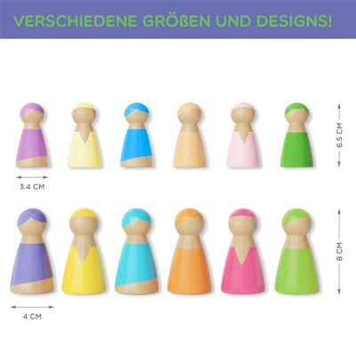 Regenbogen Holzfiguren: Waldorfspielzeug für Kinder ab 2 3 4 Jahren, Holzspielzeug für Kinder,