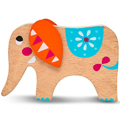 Elephant stack toy wooden for skill learning with sticks colorful/natural