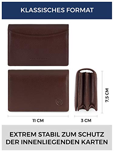 Business card case leather with RFID protection - space for 50 business cards - 6 compartments - business card cases