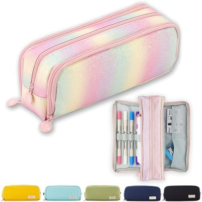 Pencil Case Teenager Pencil Case 3 Compartment, Large Capacity Pencil Case for School & Office