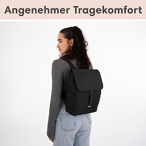 Backpack Small Black - Ida - Small backpack for leisure, university or city - With laptop compartment (up to 13 inches) - Elegant & Sustainable - Water repellent