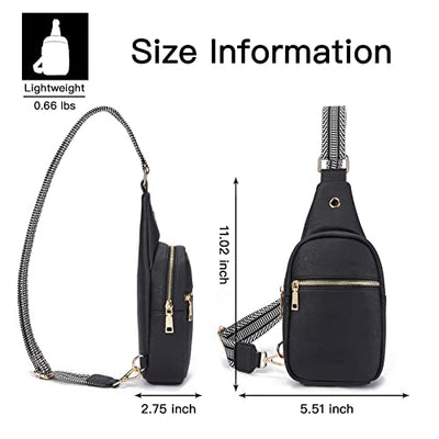 Chest Sling Bag, PU Leather Crossbody Bag Small Shoulder Bag for Outdoor Sports/Travel/Shopping