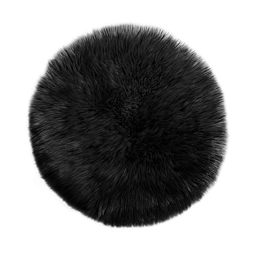 Sheepskin imitation lambskin, fur round, fur rug round, faux fur rug | fur seat cushion chair cushion round, fur for chairs, faux fur chair pad