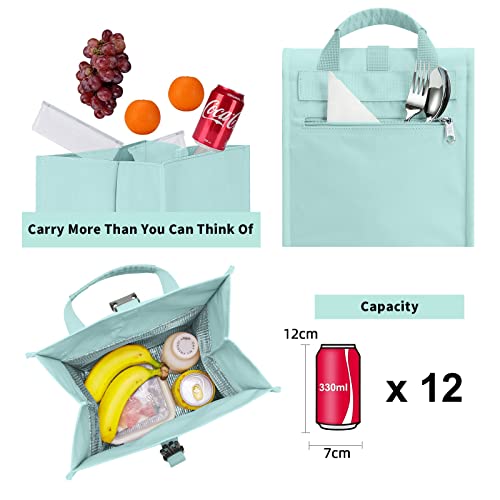 Cooler Bag Small Large Lunch Bag 10L Rolltop Picnic Bag Expandable Lunch Bag for Work, School, Picnic, Trip Food Transportation (green)