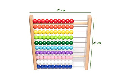 Cadre arithmétique en bois de hêtre pour élèves du primaire / 100 planches arithmétiques en bois / boules colorées avec tâches