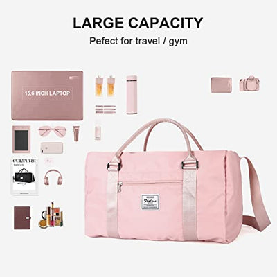 Sports Travel Bag Large Sports Bag, Weekend Bag, Carrying Bag for Airplane, Beach Bag, Overnight Bag, Waterproof Hospital Bag, Luggage Bag with Wet Bag