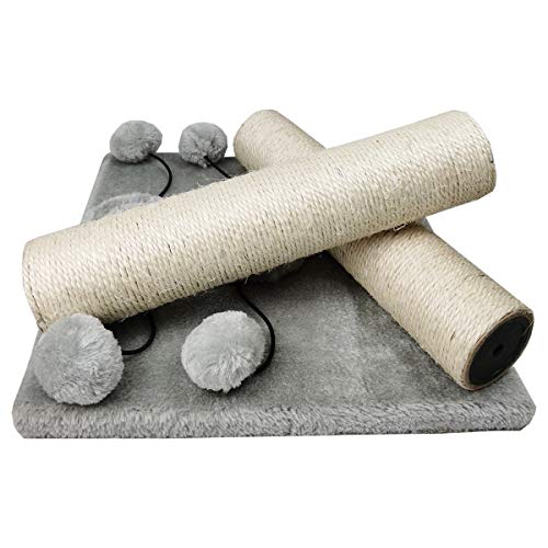 Cat Scratching Post for Large Cats with Play Ball Natural Sisal