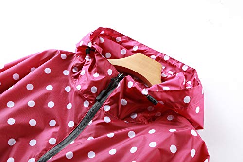 Rain poncho stylish waterproof raincoat with hood zipper