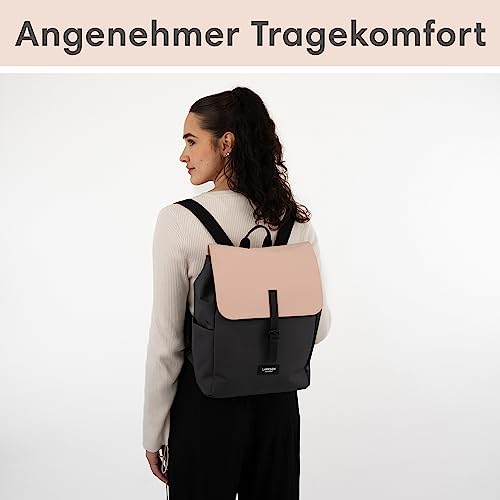 Backpack Small Grey Pink - Ida - Small backpack for leisure, university or city - With laptop compartment (up to 13 inches) - Elegant & Sustainable - Water repellent