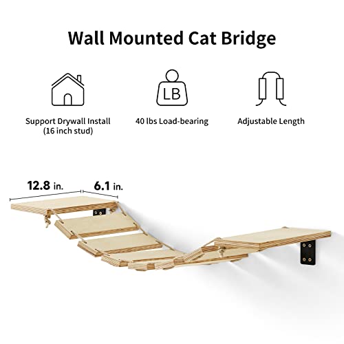 Climbing wall cats, cat bridge and cat lounger for DIY catwalk, cat hammock and cat wall for most kittens, medium and large cats