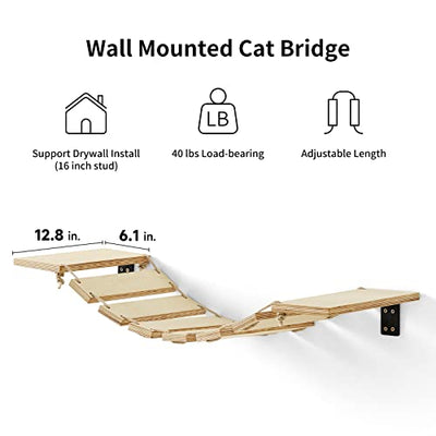 Climbing wall cats, cat bridge and cat lounger for DIY catwalk, cat hammock and cat wall for most kittens, medium and large cats