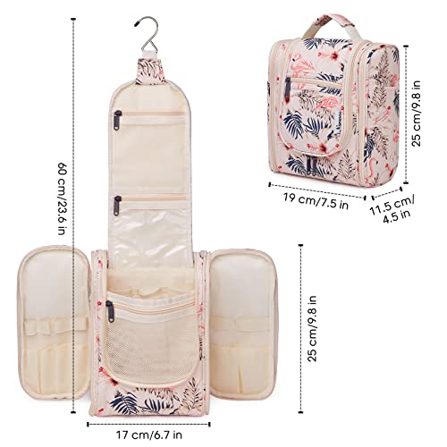 Travel toiletry bag for hanging.