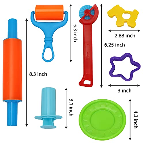 44 pieces modeling tool set for kids, modeling clay accessories with model cookie cutters, dough plasticine tools modeling tool kitchen toys educational toys