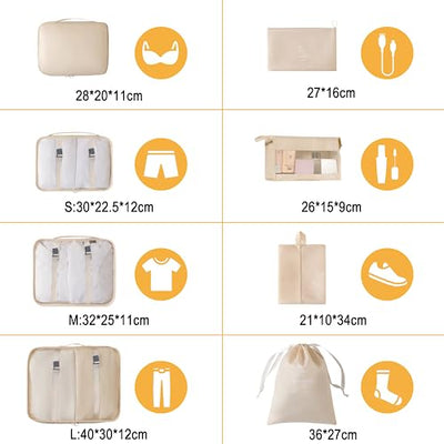 Suitcase organizer set, packing cubes clothes bags shoe bags travel organizer packing cubes cosmetics travel organizer packing bags for suitcases