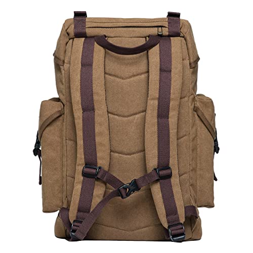 Canvas large backpack, vintage hunting backpack hiking backpack with 15 inch laptop compartment for work, trips, university