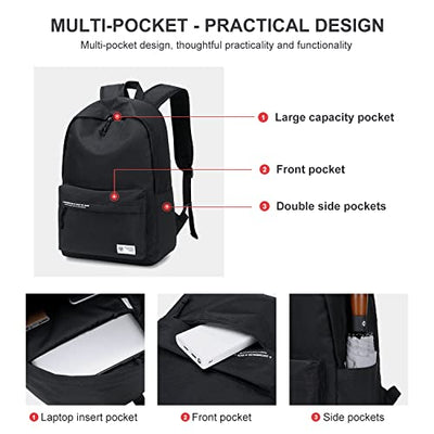 School bag secondary school daypack, 14 inch laptop backpack, water resistant backpack for teenager bookbag middle school students backpack