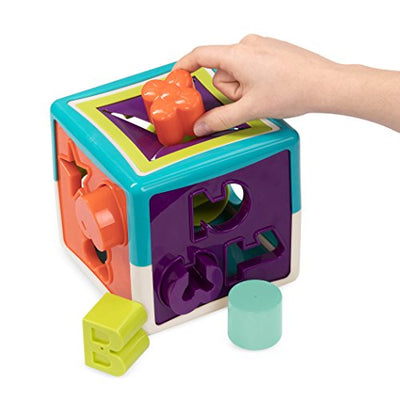 Motor skills cube and stacking tower with letters, numbers