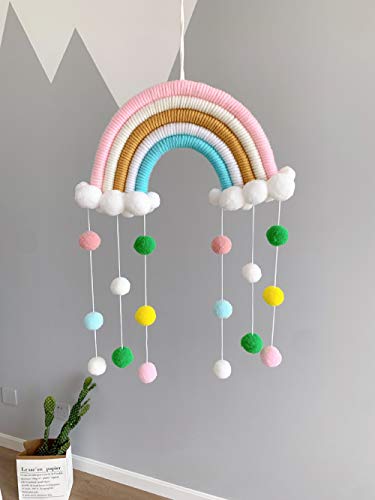 Macramé Rainbow Wall Hanging Home Decoration Boho Room Decor Hand Woven Tapestry Kids Wall Decoration