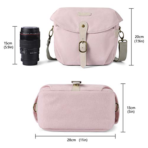 Sac pour appareil photo SLR, sac photo sac à bandoulière pour appareil photo SLR et accessoires (Rose) 