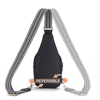 Chest Sling Bag, PU Leather Crossbody Bag Small Shoulder Bag for Outdoor Sports/Travel/Shopping