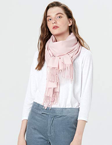 Scarf Warm Winter Autumn Plain Cotton with Tassels/Fringes, 40+ Colors Solid & Plaid Pashmina xl Scarves Pink Pink