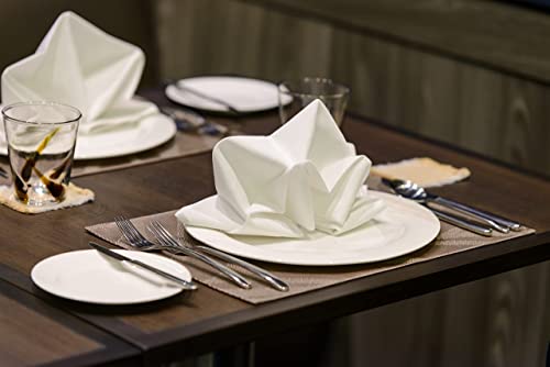 6 pleasantly soft cloth napkins white I 100% sustainable organic cotton