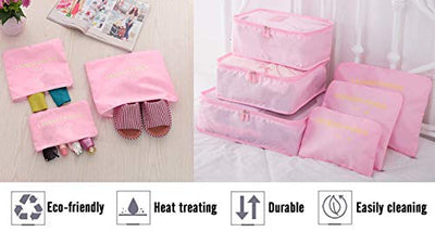 Suitcase Organiser, 8–in–1 Set Luggage Organiser, Waterproof Travel Garment Bags Includes 2 Shoe Bags, 3 Packing Cubes and 3 Storage Bags, for Clothes, Shoes, Underwear, Cosmetics