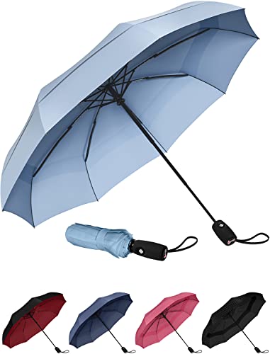 Parapluie - Parapluie de poche - S'ouvre et se ferme automatiquement - Petit, compact, léger, solide, coupe-vent et résistant aux tempêtes 