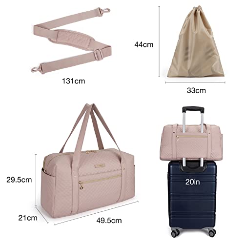 Travel Bag Hand Luggage, Weekender Overnight Bag Large Carrying Bag with Shoe Bag, Laptop Compartment, Electronics